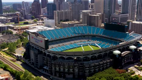 american sports stadium in downtown charlotte, north carolina - aerial