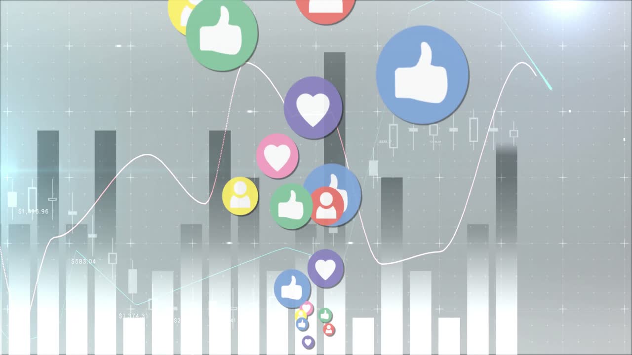 los iconos de las redes sociales moviéndose 4k