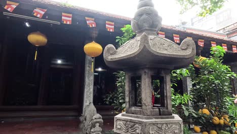 a peaceful shrine in a hanoi temple