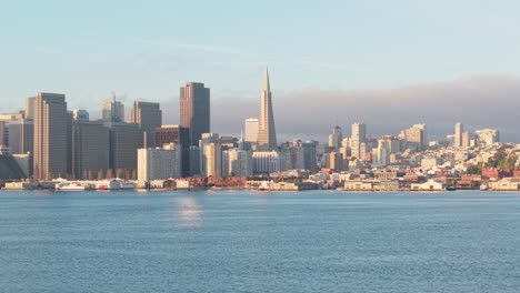 this overhead footage captures the city’s sharp verticals and gentle curves as the embarcadero winds beside the bay.