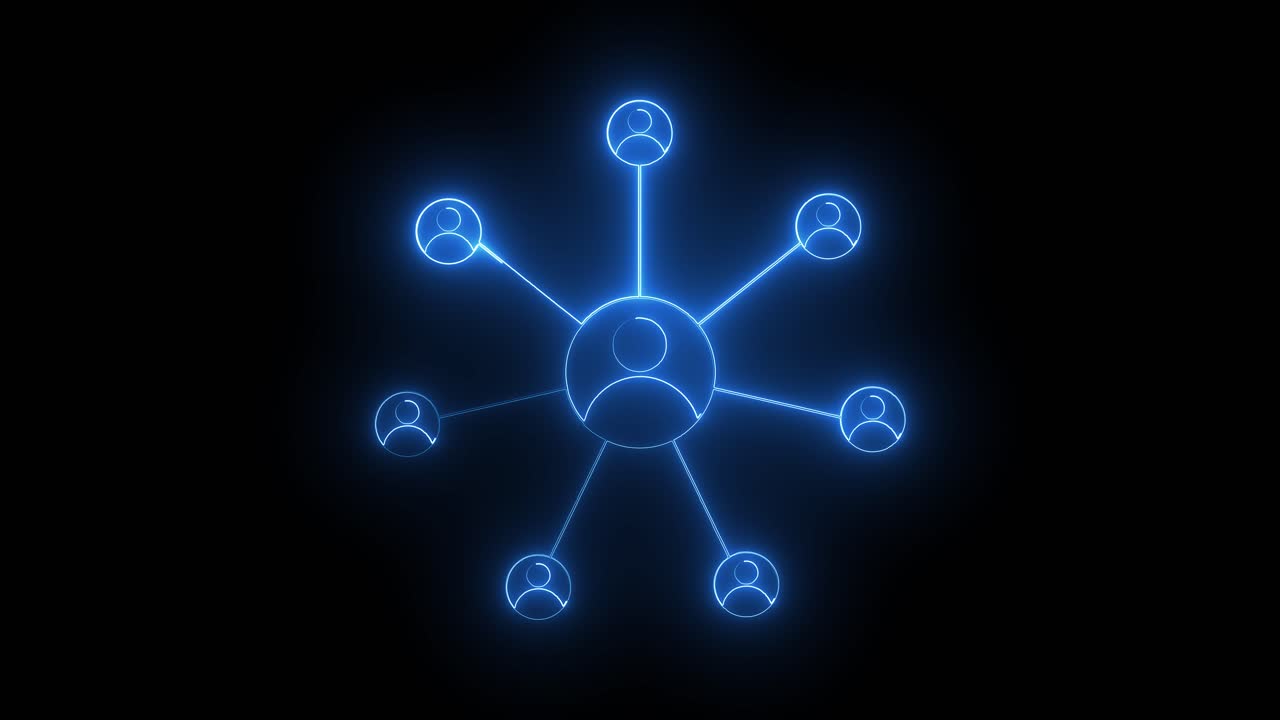Glowing Blue Social Network Connections
