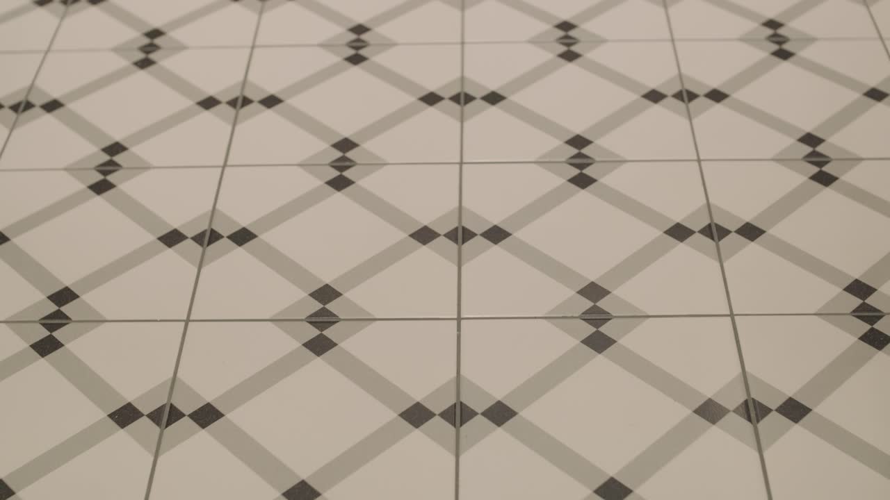 기하학적 타일의 클로즈업 뷰