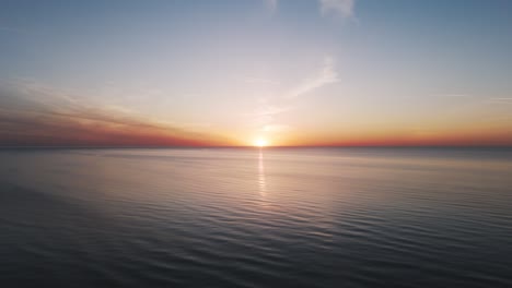 Aerial-View-of-the-Baltic-Sea-at-Sunset,-Jurkalne,-Latvia