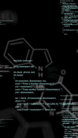 animación del procesamiento de datos sobre un fondo negro