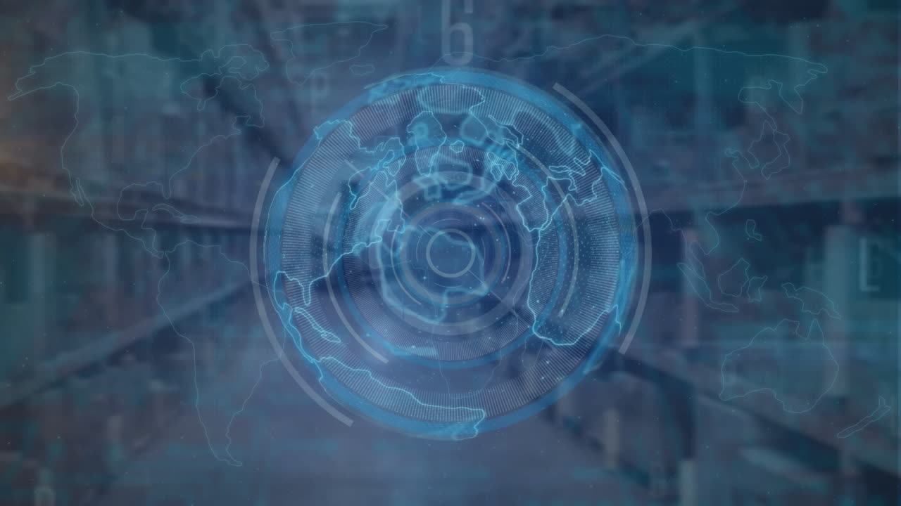 animación del procesamiento de datos sobre el almacén