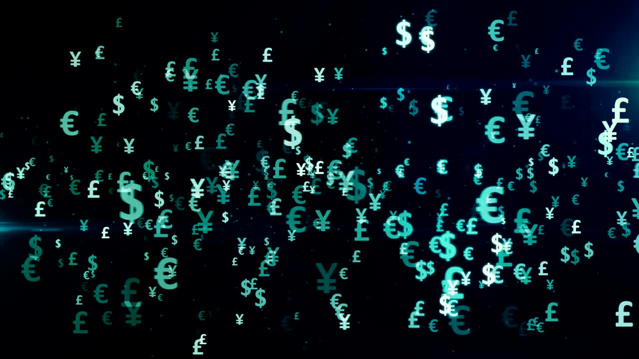 Money symbols vortex loop and seamless background