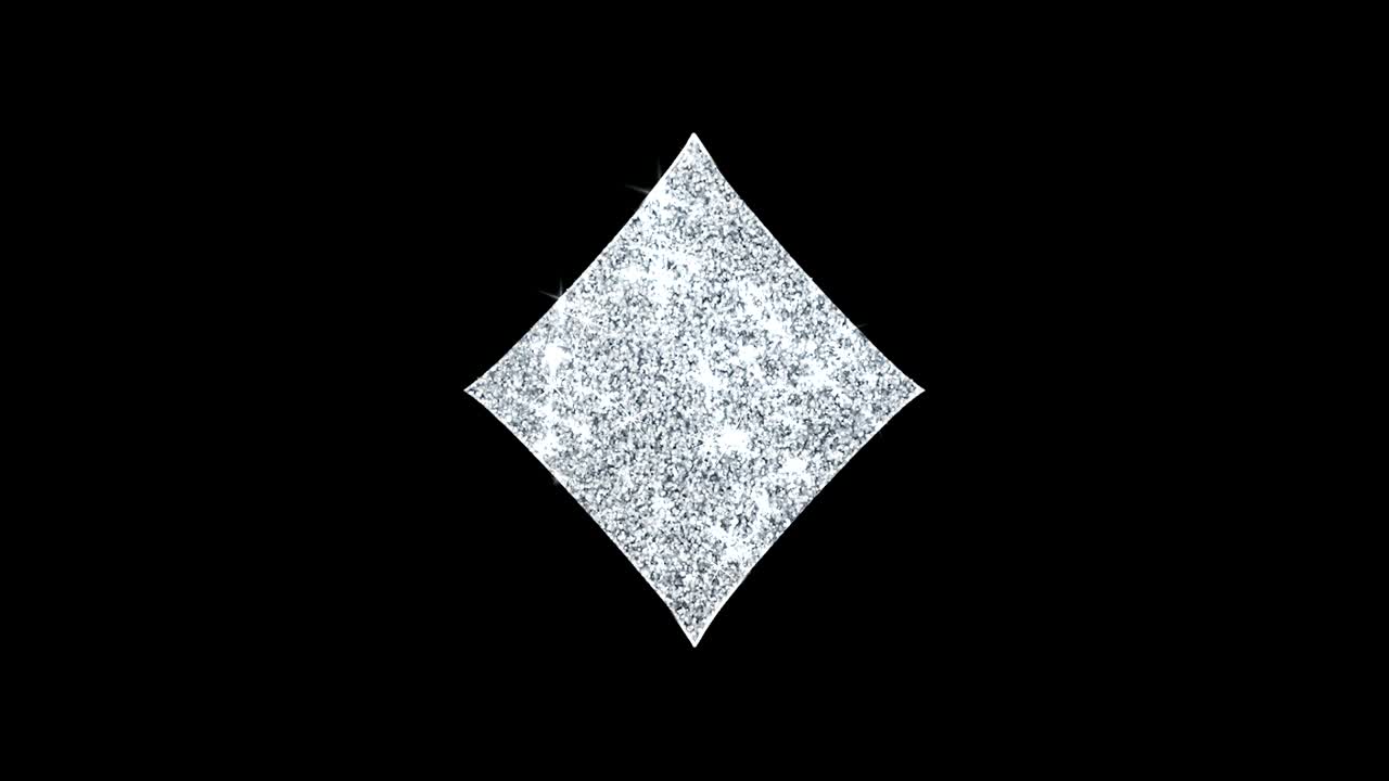 다이아몬드 카드 슈트 글리트 아이콘 반이는 반이는 루프 박이는 입자