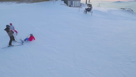 Panoramablick-Auf-Den-Skilift-Und-Das-Skigebiet