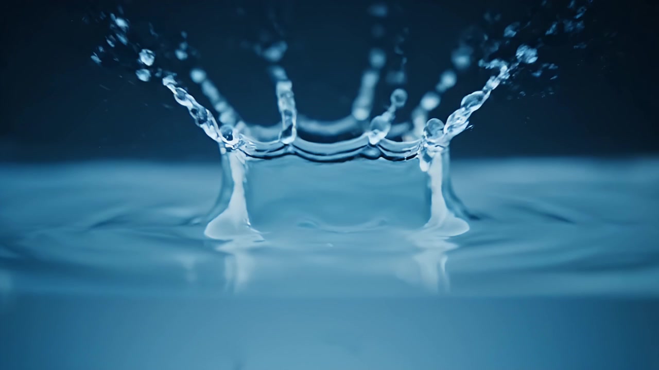 Goutte d'eau au ralenti créant une éclaboussure en forme de couronne
