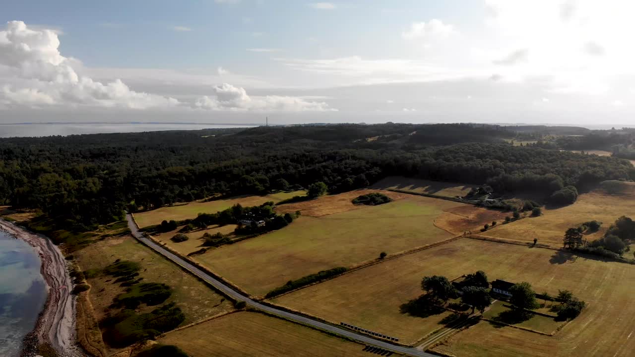 Aerial View of Coastal Farmland