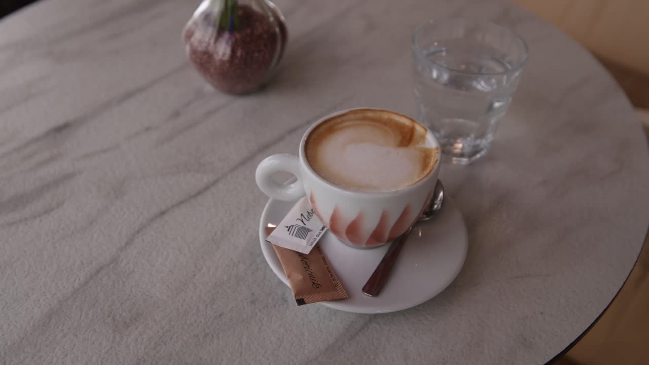 Cappuccino in a cafe