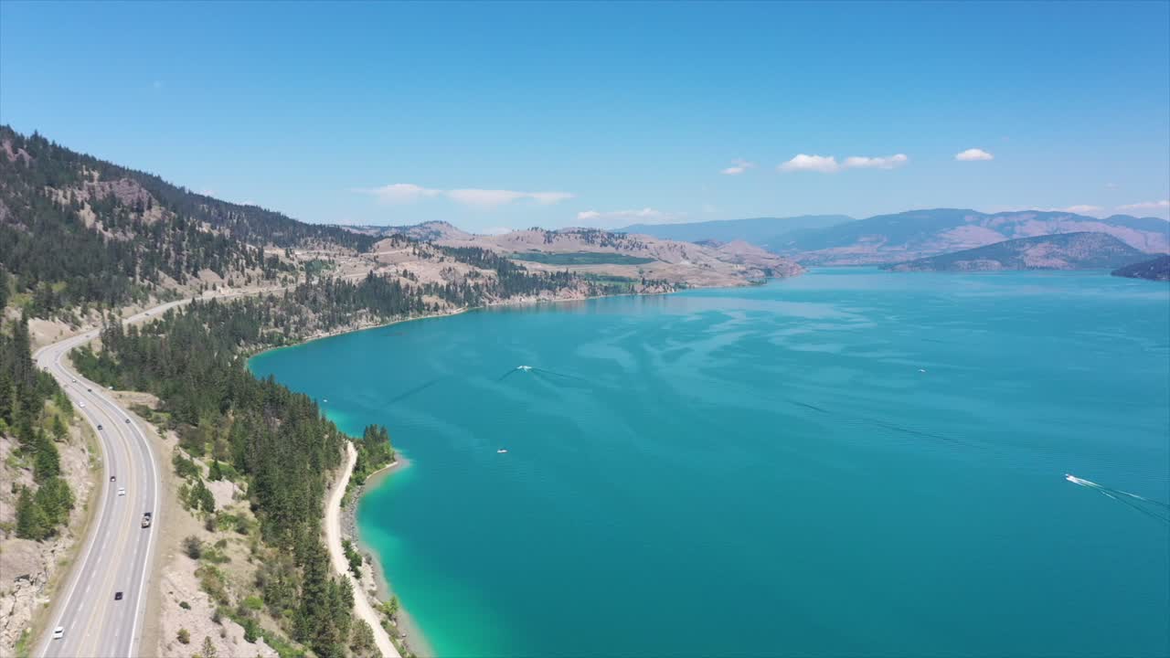 British Columbia's Lakeside Beauty: Aerial Shot of Kalamalka Lake