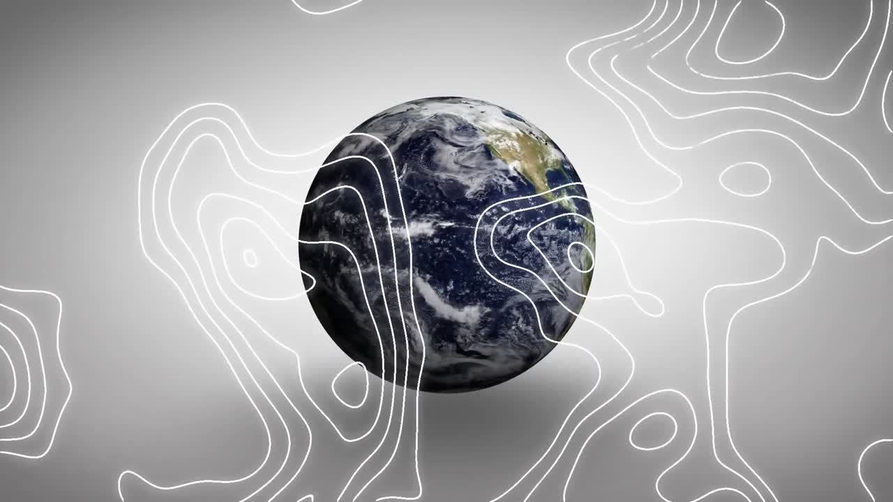 Animation of shapes moving over globe