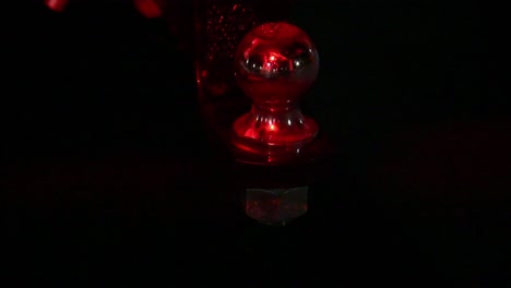 flashing police lights on a class 3 trailer hitch and ball at night