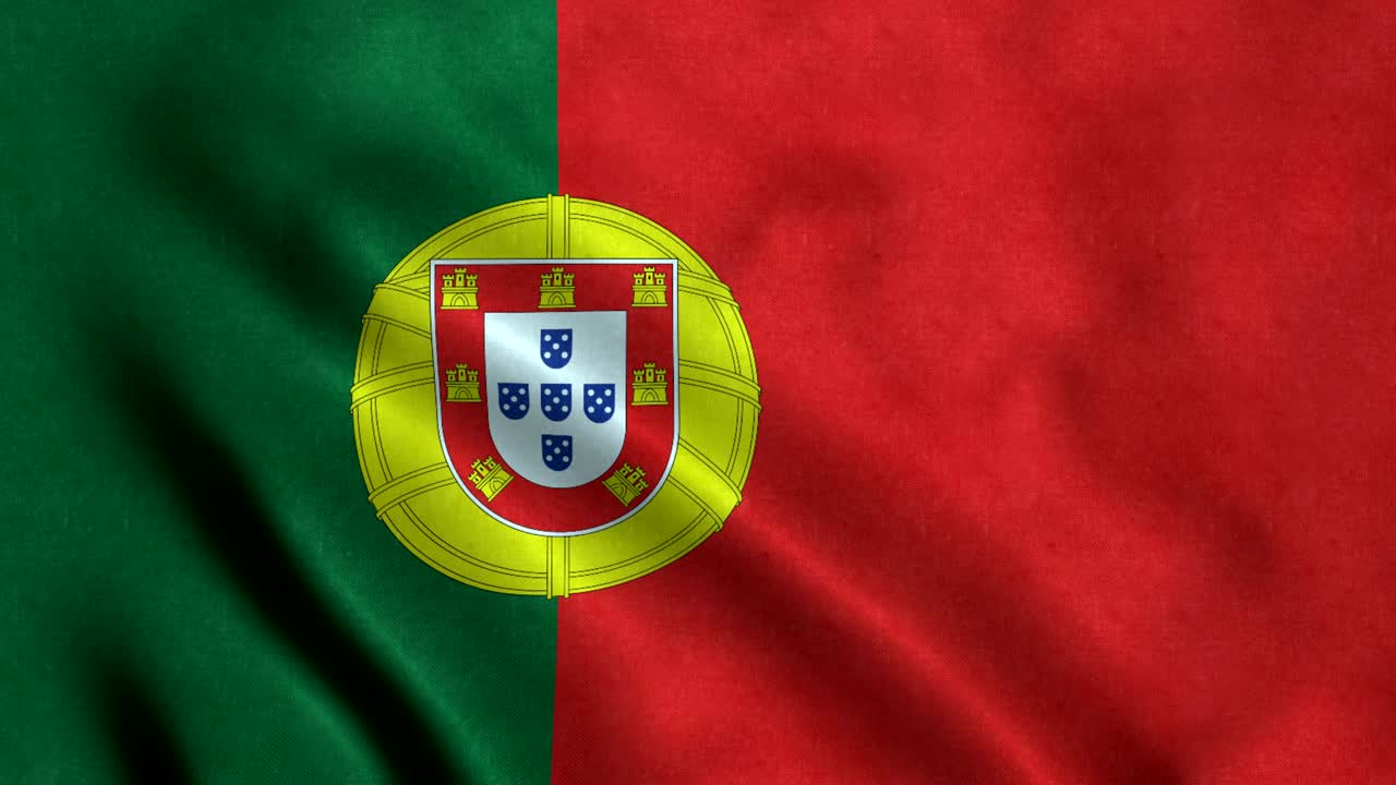 4k シームレスループ可能なポルトガルの旗