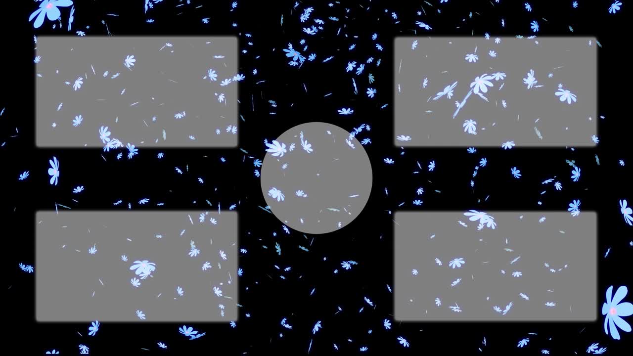 코스모스 꽃 입자 엔드 카드 엔딩 스크린 모션 그래픽