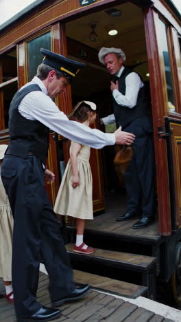 vintage train travel with children