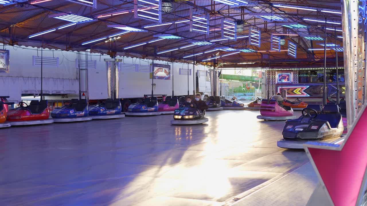 Bumper Cars at an Amusement Park