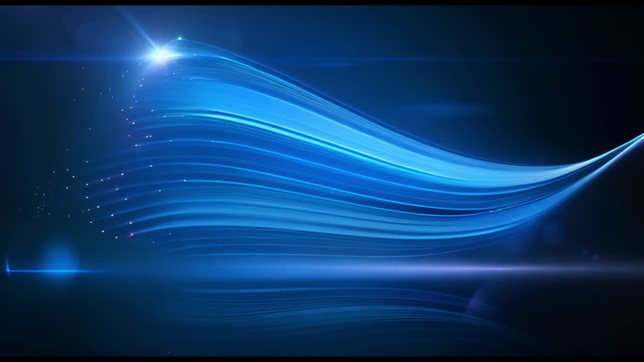 Abstract Blue Light Wave with Particles