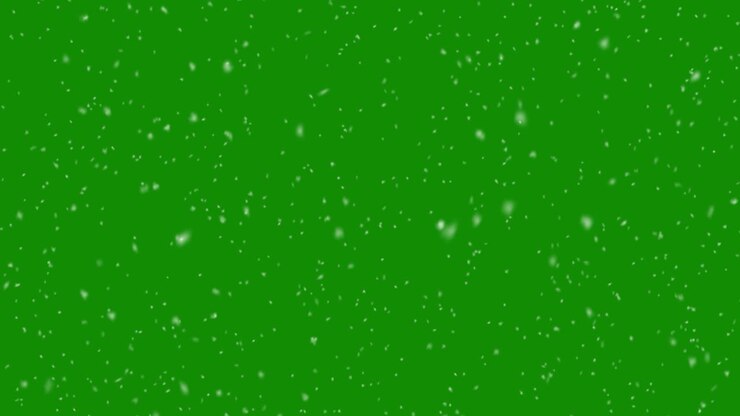 Christmas Falling Snow Animation on Green Screen, Seamless Loop