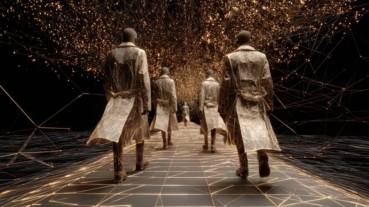 Futuristic Men in Trench Coats