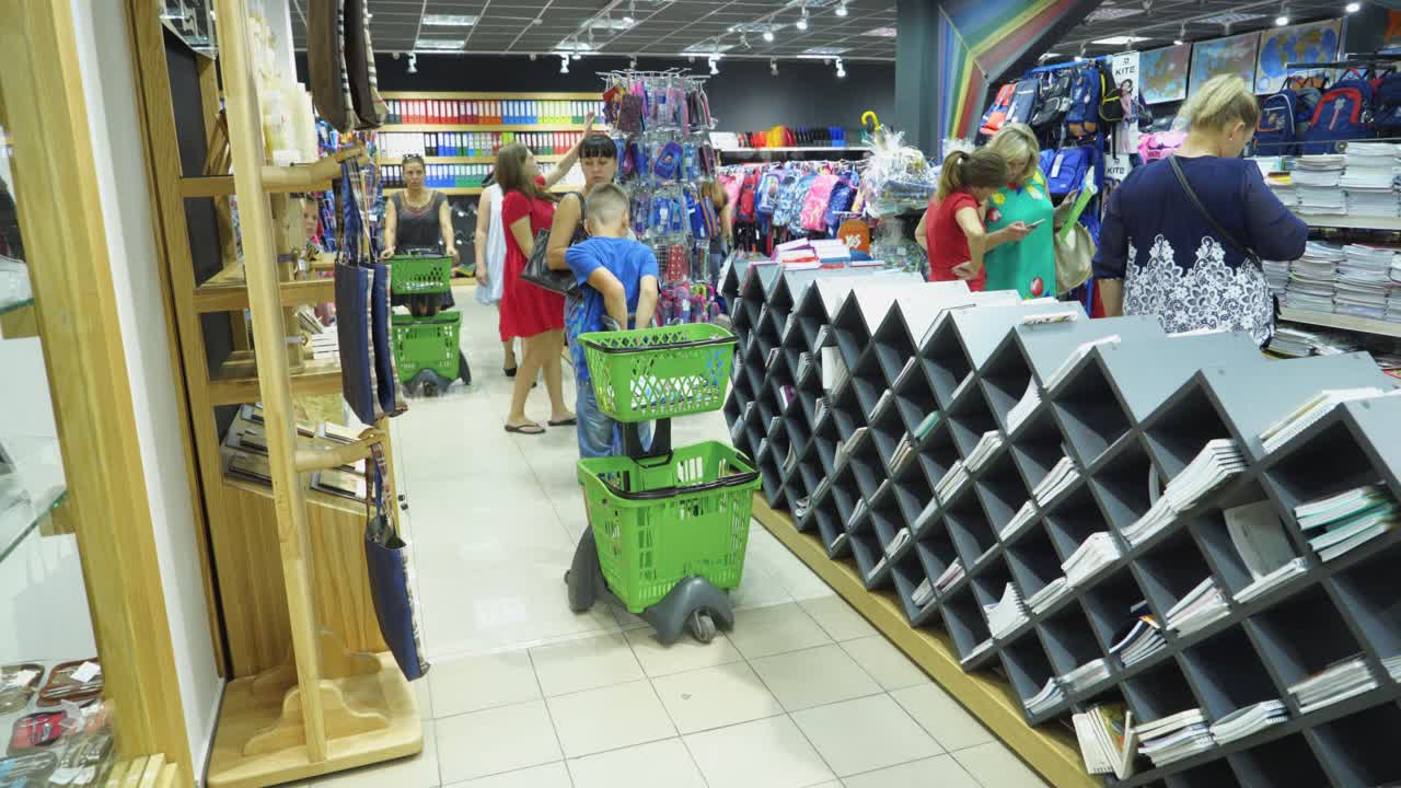 VINNITSA, UKRAINE - AUGUST 20, 2018: Back to School. Child is getting ready for school