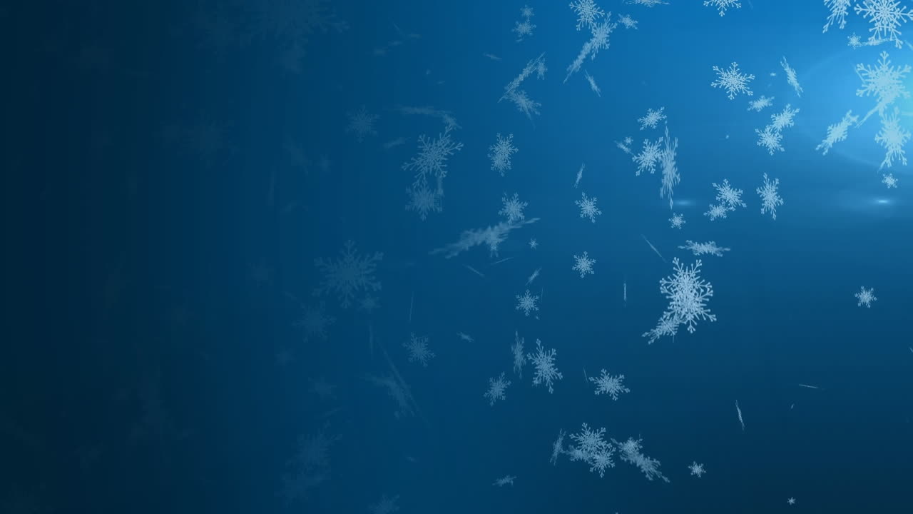 nieve cayendo sobre un fondo azul