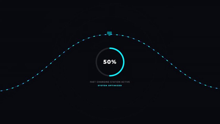 Digital Charging Progress Interface with Percentage Counter