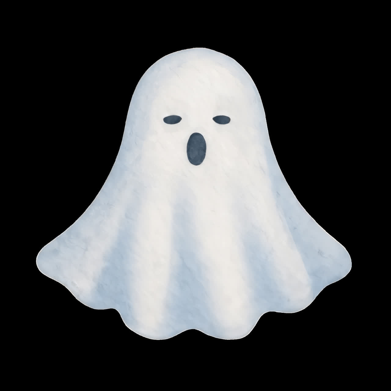 Cartoon ghost illustration animation isolated asset, transparent 4K video, alpha channel, ProRes