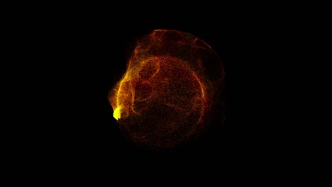 explosion with particles in sphere