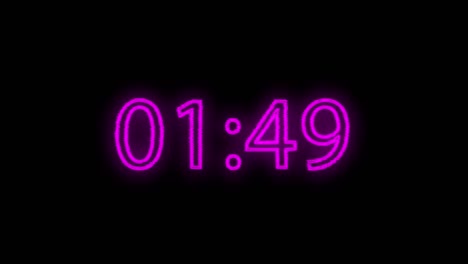 pink neon timer display