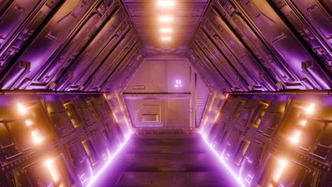 a futuristic spacecraft door with neon lights, animation loop