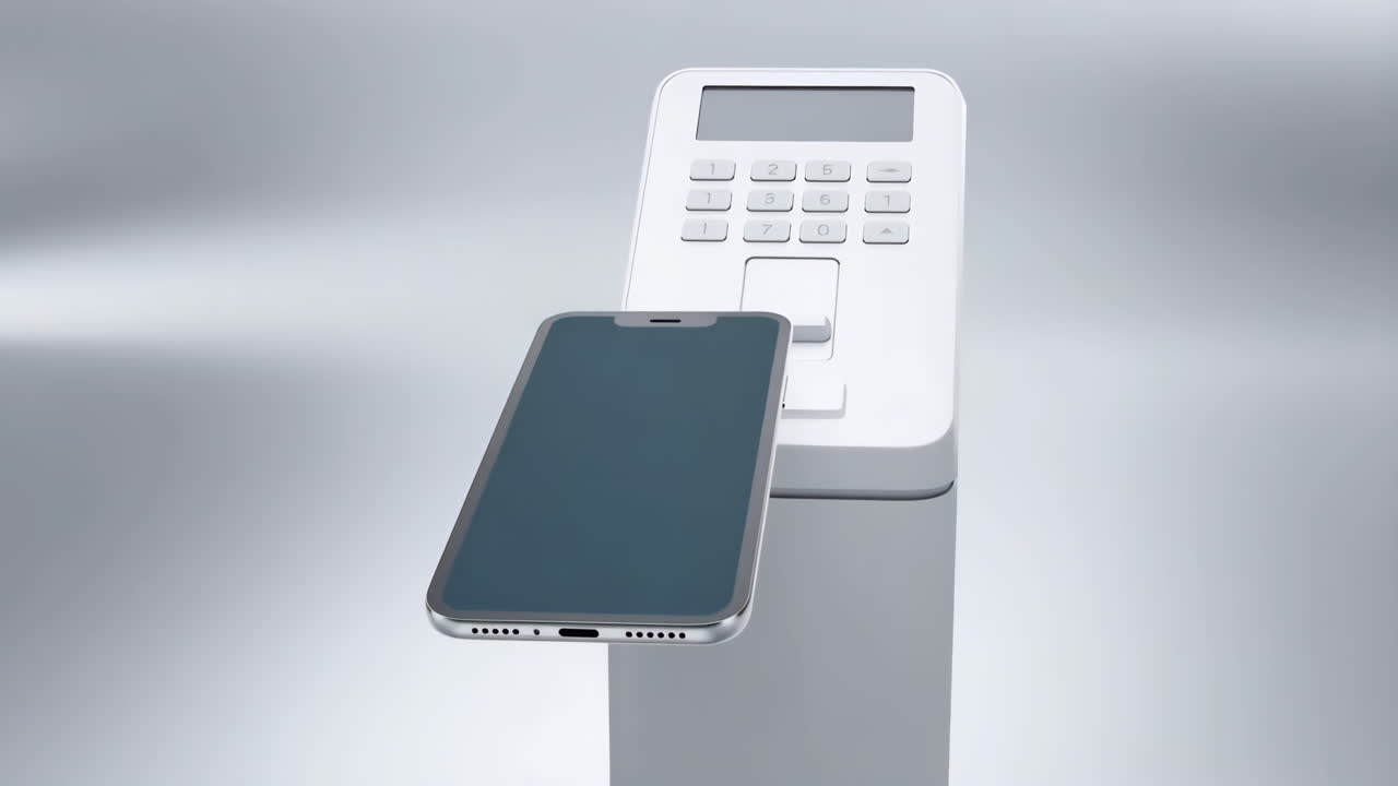 Smartphone en Beveiligingstoetsenbord op een Reflecterend Oppervlak