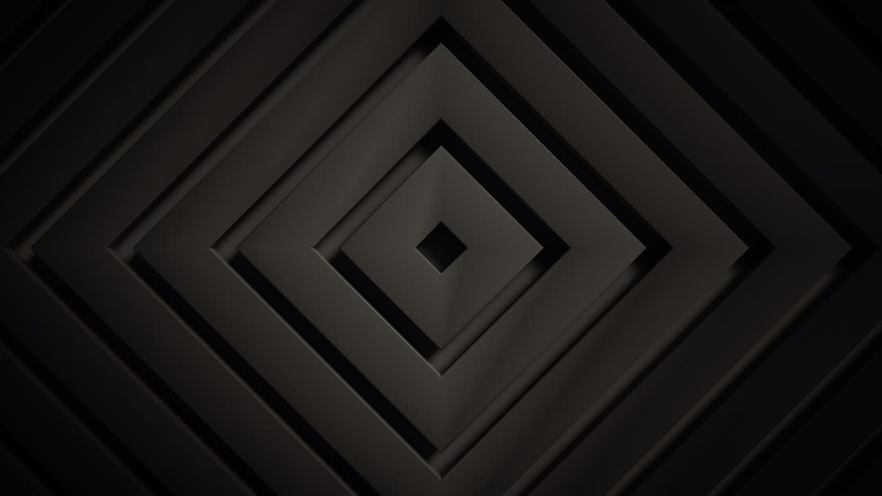4k светло-черный бесшовный цикл анимационный фон. темная текстура, 3d квадратные кольца с минимальной анимацией для текстового фона презентации, события, бизнеса. торги на хэллоуин. медленная скорость