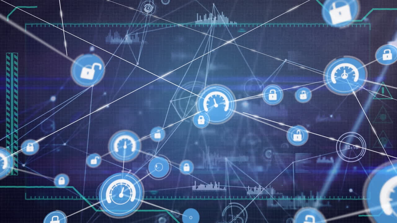 animación del procesamiento de datos a través de una red de conexiones
