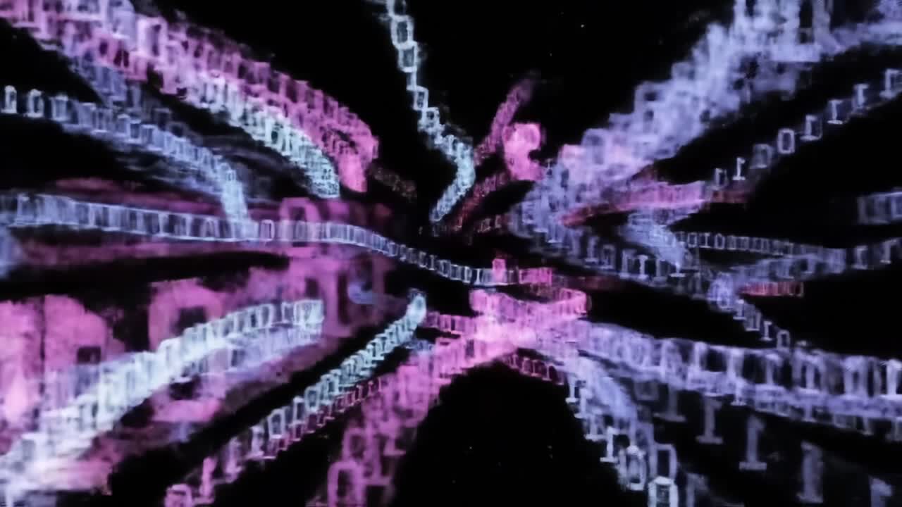 A Dynamic Explosion of Binary Code in a Hypnotic Visual Display, Capturing the Essence of Digital Connectivity and Information Flow