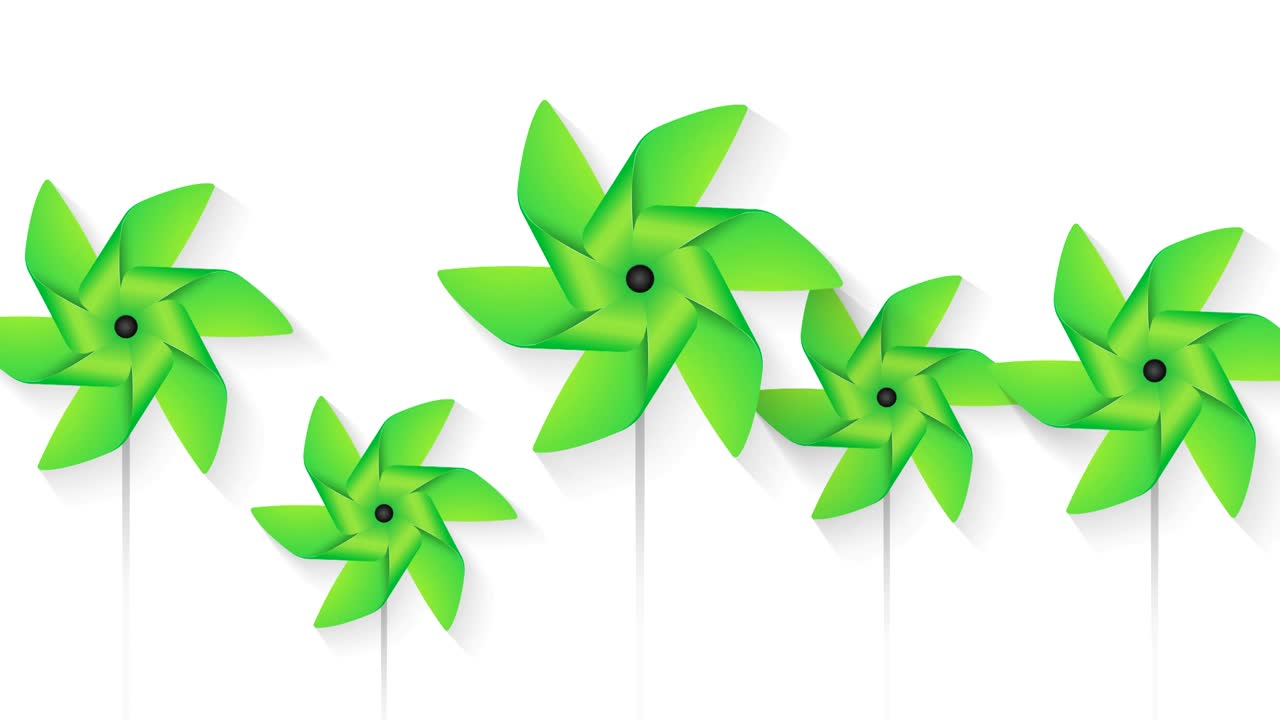 juguetes verdes de rueda de pinos abstractos animación de bucle de fondo