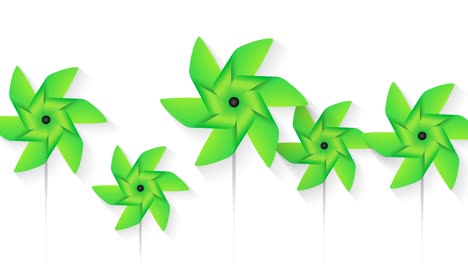 abstract pinwheel green toys background loop animation