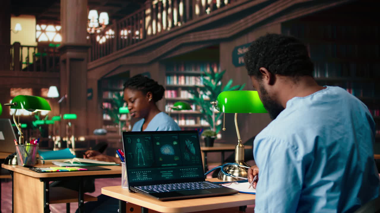 Med school student takes personal notes from anatomy research papers