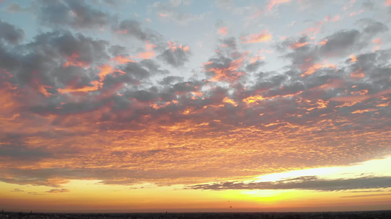Amazing view of the Red Clouds at the sunset time.