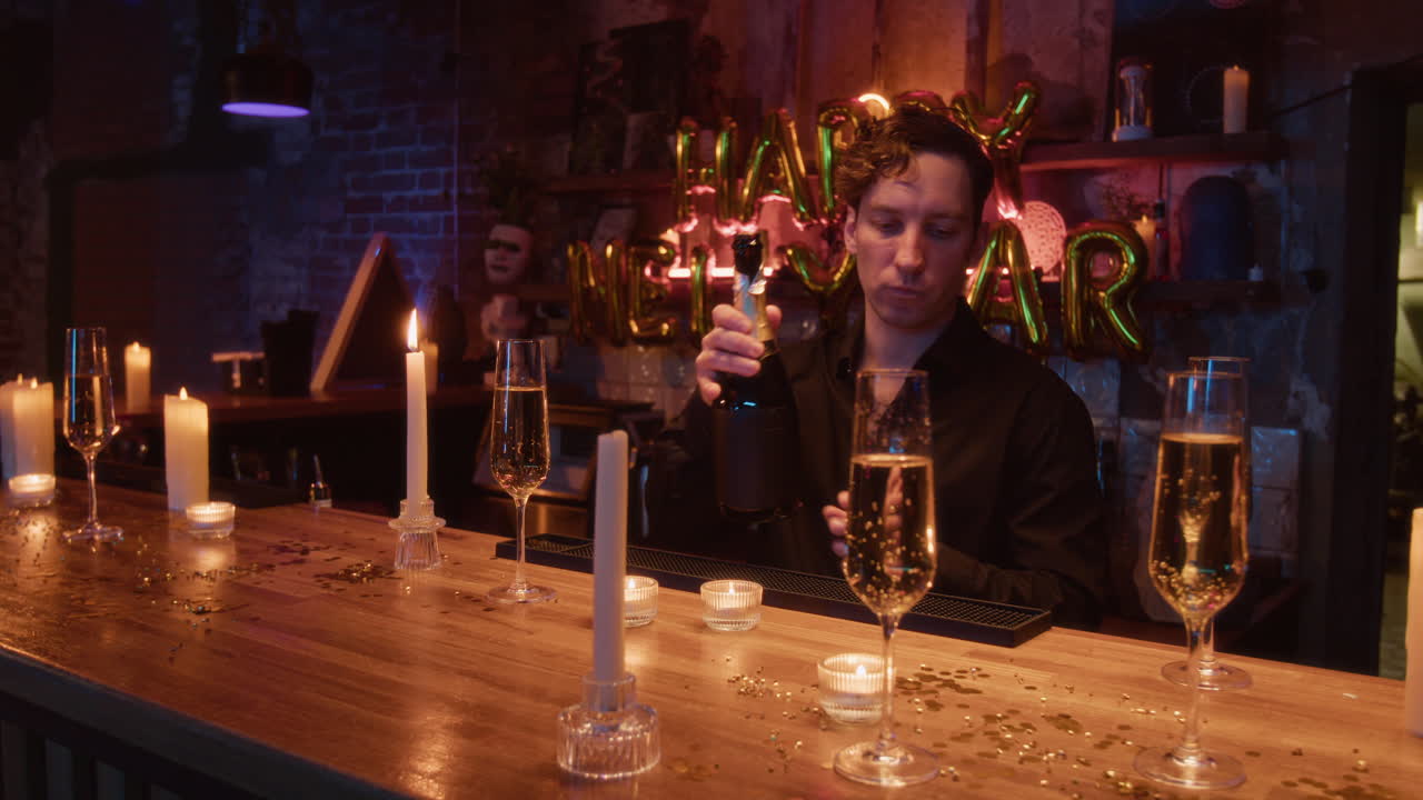 New Year's Eve Celebration at a Bar