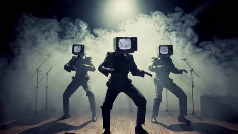 actuación de la banda retro tv heads