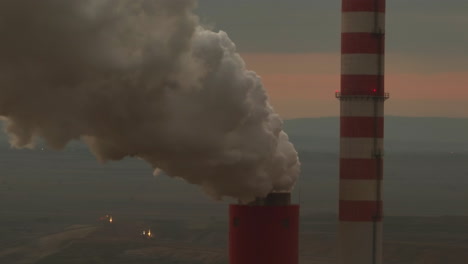 power plant emissions at sunrise/sunset