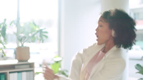 mujer de negocios, auriculares