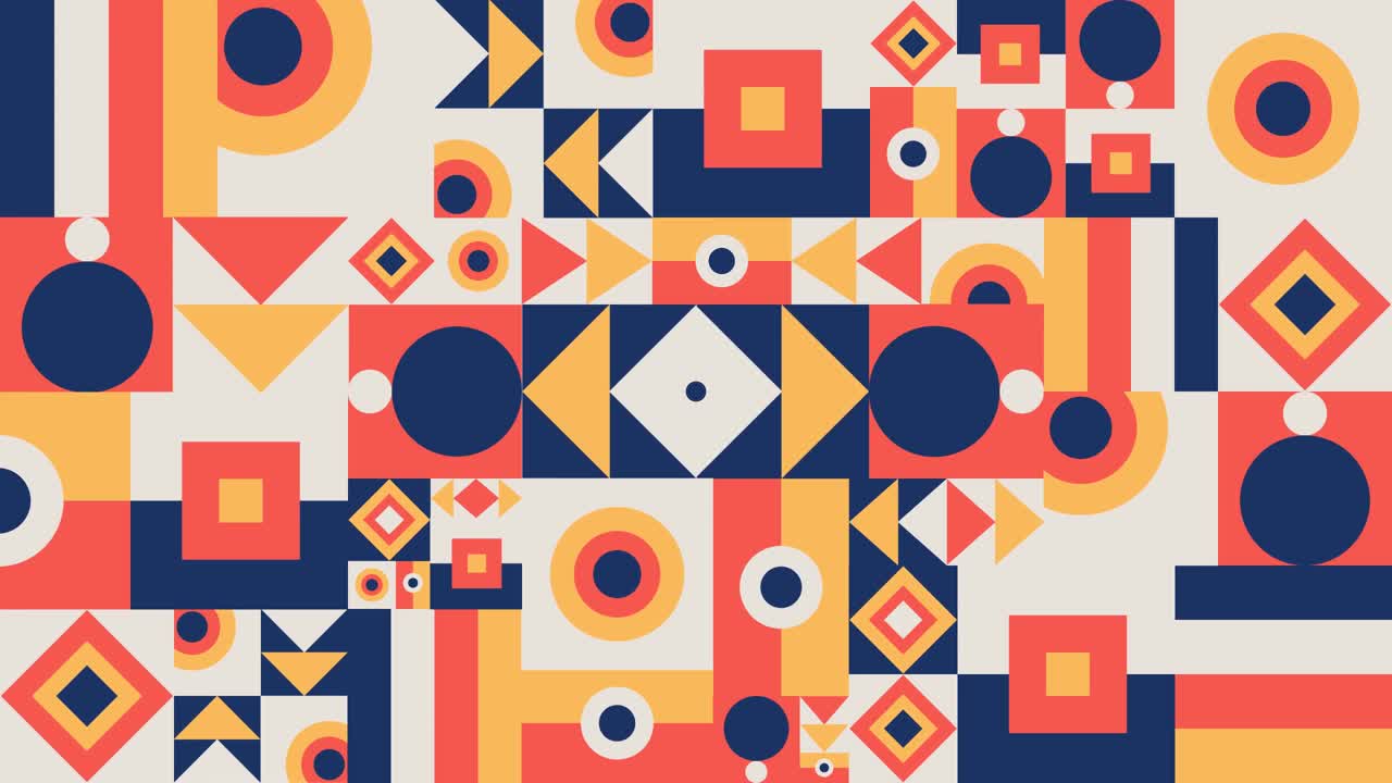 Vibrant Geometric Pop Art Pattern Motion Background Loop