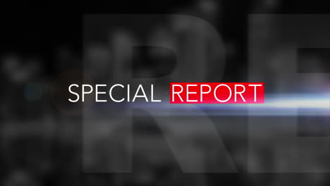 informe especial gráfico en movimiento 3d con fondo negro