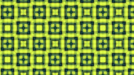 Abstract-looped-background-of-fluorescent-green-and-black-cubes-on-a-plane-of-bright-colors