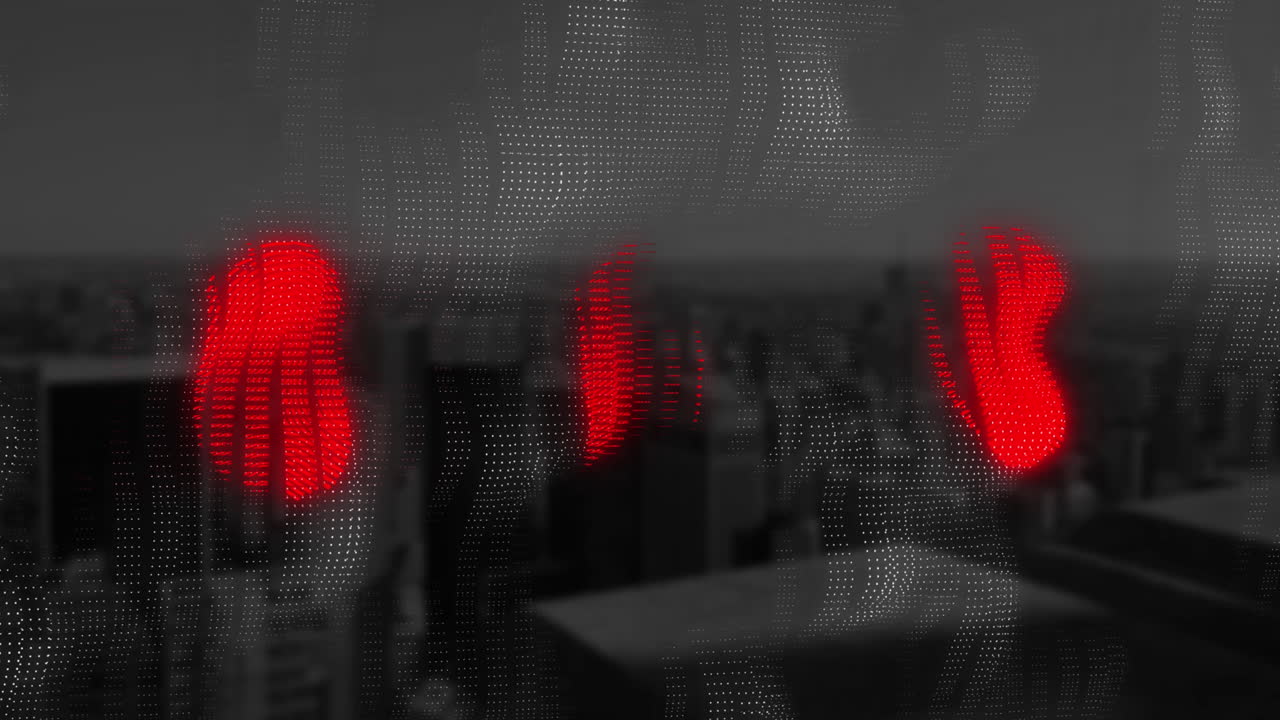 ondas digitales contra el paisaje urbano