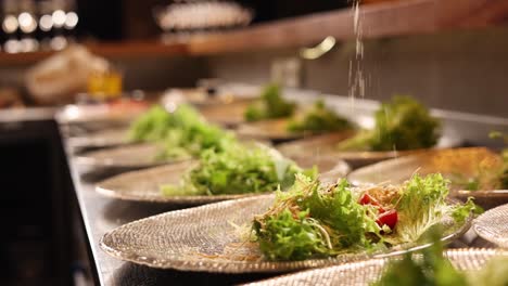 preparing salads for an event