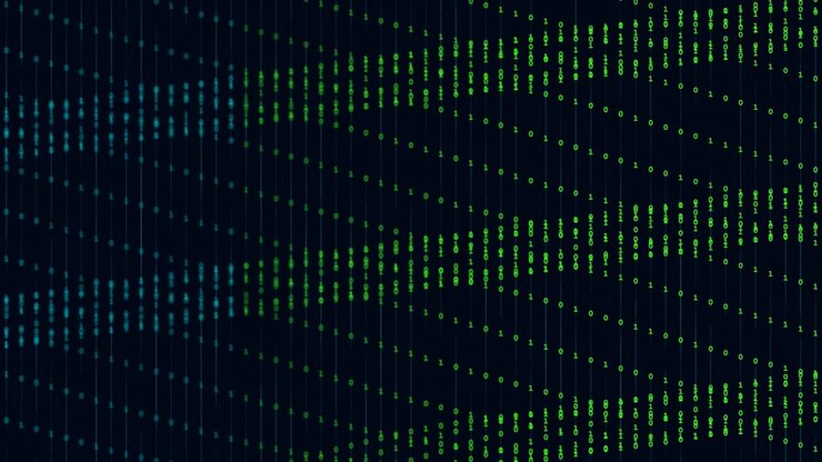 Digital Binary Code Data Stream Background